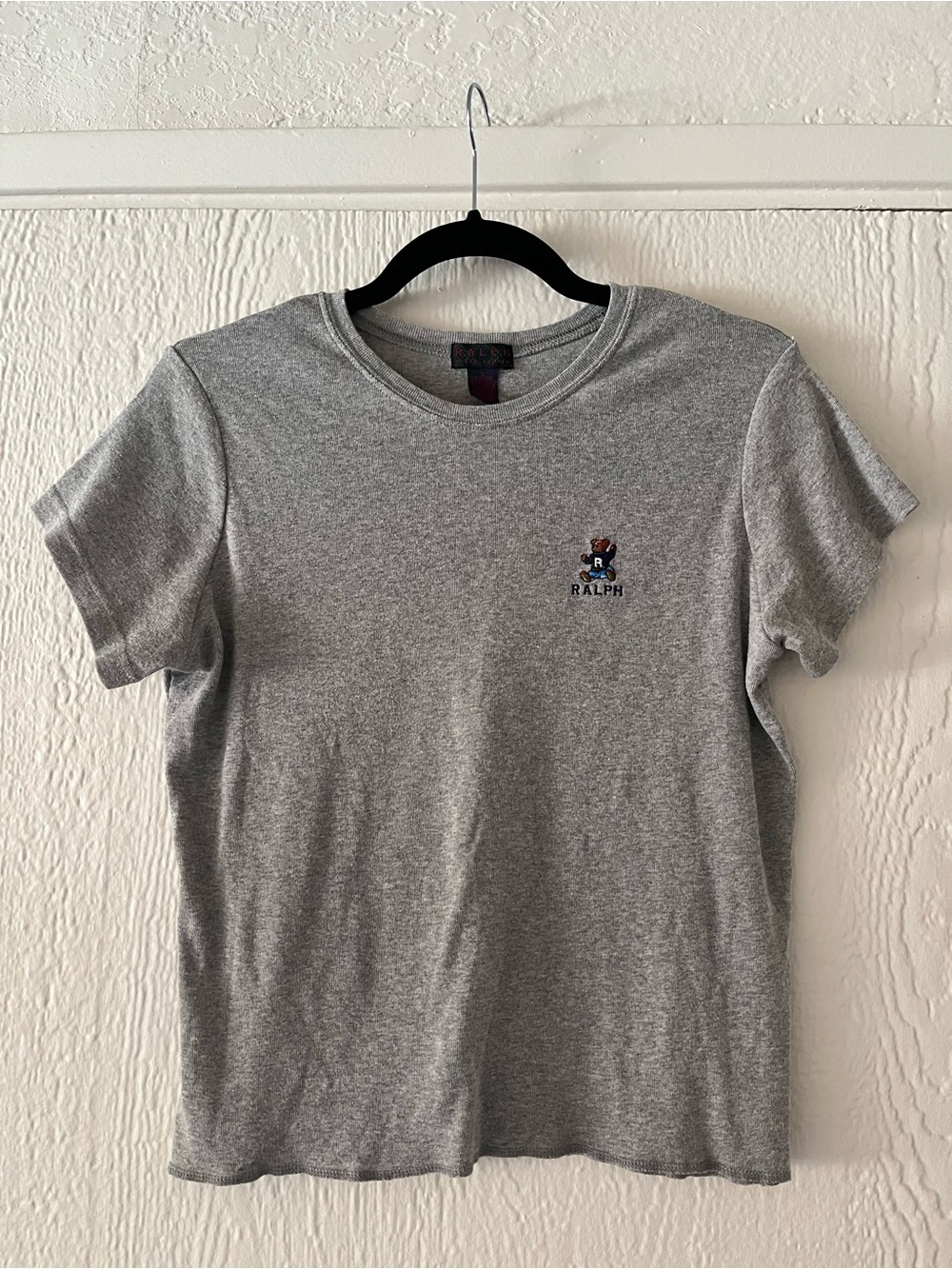Ralph Lauren Heather Gray Short-Sleeve Crew Tee with Embroidered Logo